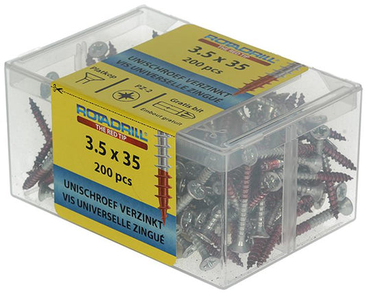 Rotadrill 1039968 - universeelschroef vkpzd vz 3.5x35mm (200) | 4 stuks
