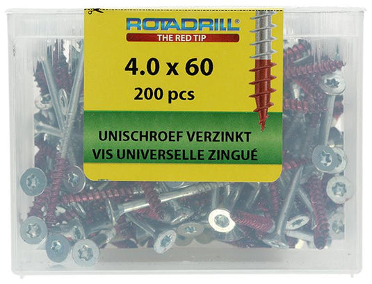 Rotadrill 1039996 - universeelschroef vktx vz 4.0x60mm (200) | 4 stuks