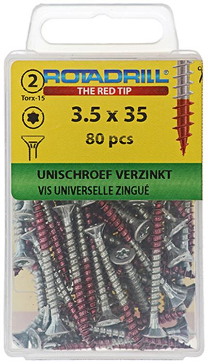 Afbeelding laden in galerijviewer, Rotadrill 1039930 - universeelschroef vktx vz 3.5x35mm (80) | 6 stuks
