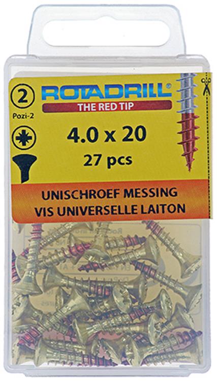 Afbeelding laden in galerijviewer, Rotadrill 1039882 - universeelschroef messing lk pzd 4,0x20mm (27) | 6 stuks
