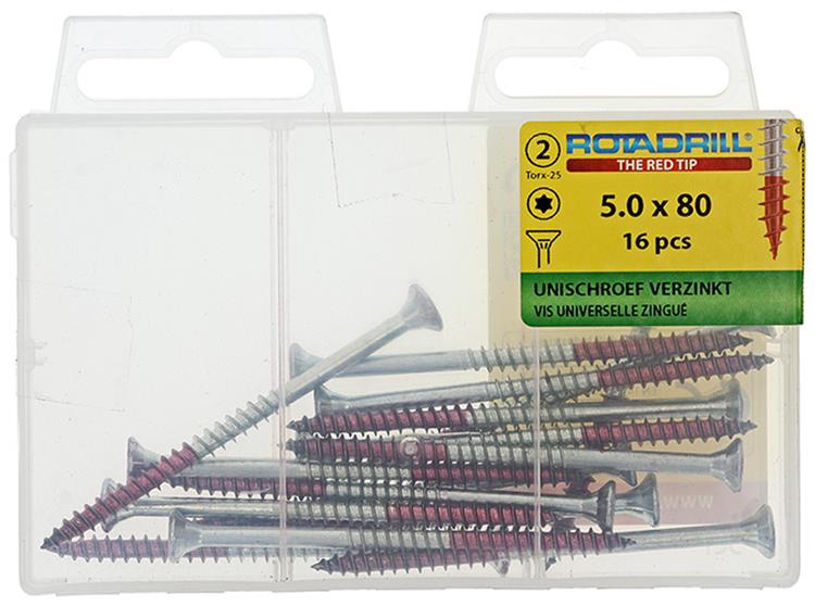Afbeelding laden in galerijviewer, Rotadrill 1039952 - universeelschroef vktx vz 5.0x80mm (16) | 6 stuks
