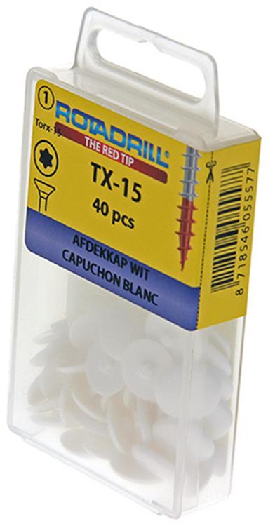 Afbeelding laden in galerijviewer, Rotadrill 1039839 - afdekkapje t15 wit | 6 stuks
