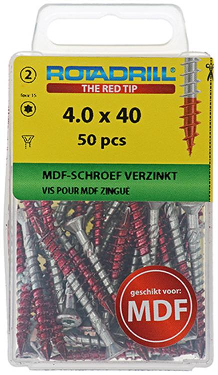 Afbeelding laden in galerijviewer, Rotadrill 1039912 - mdf-schroef 75°-vk tx vz 4.0x40mm (50) | 6 stuks

