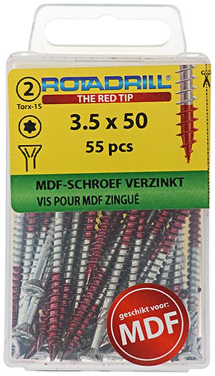 Afbeelding laden in galerijviewer, Rotadrill 1039911 - mdf-schroef 75°-vk tx vz 3.5x50mm (55) | 6 stuks

