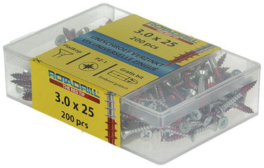 Rotadrill 1039962 - universeelschroef vkpzd vz 3.0x25mm (200) | 4 stuks