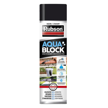 Rubson anti - infiltratie spray 300ml zwart | coating isolatie spray zwart | overschilderbaar repair coating spray | universele toepassing | vloeibaar rubber seal | rubber spray rubber coating.