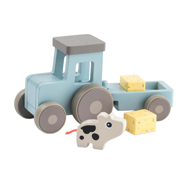 Afbeelding laden in galerijviewer, Done by deer tiny farm houten tractor dotti blauw
