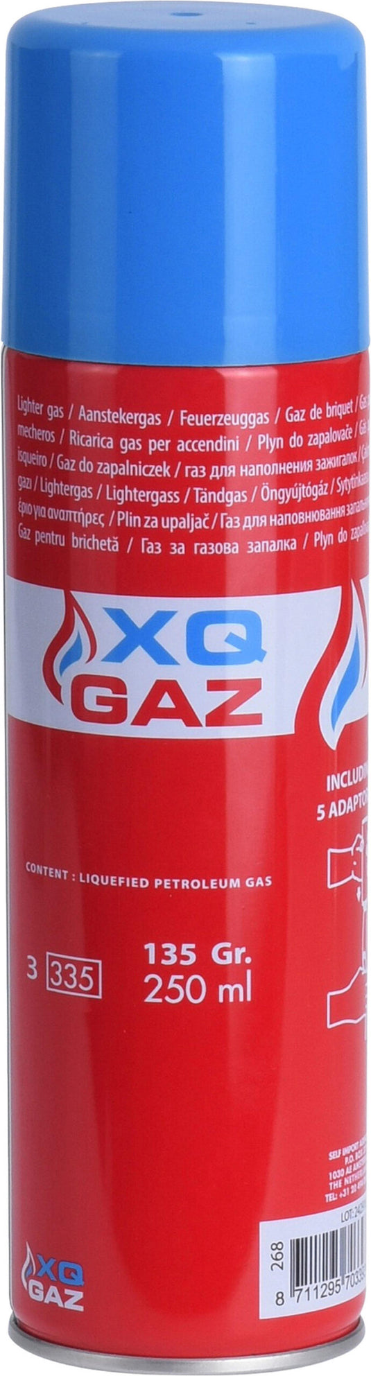 Xqmax aanstekergas navul 250ml aanstekergas navulling 250ml