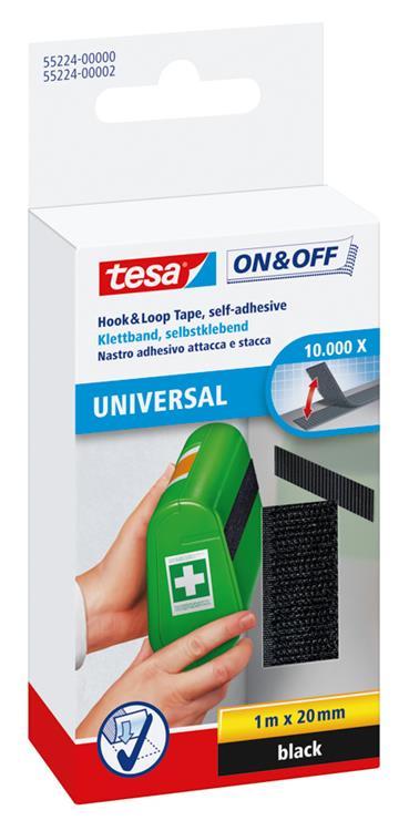 Afbeelding laden in galerijviewer, Quantore klittenbandstrips tesa 20 mm x 1 m zwart
