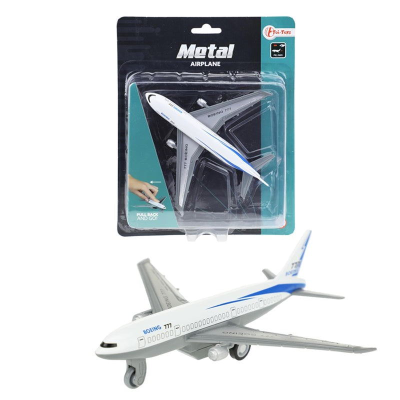 Afbeelding laden in galerijviewer, Toi-toys metal vliegtuig pullback wit 14 x 13 cm
