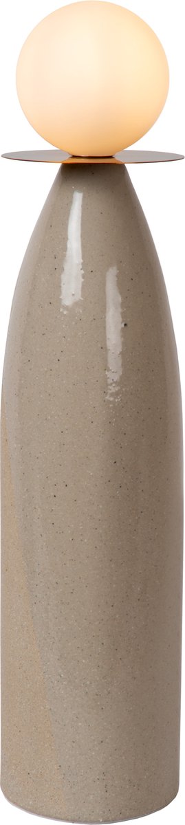 Lucide figaro - tafellamp - ø 12 cm, h 53,5cm - 1xg9 - grijs - japandi
