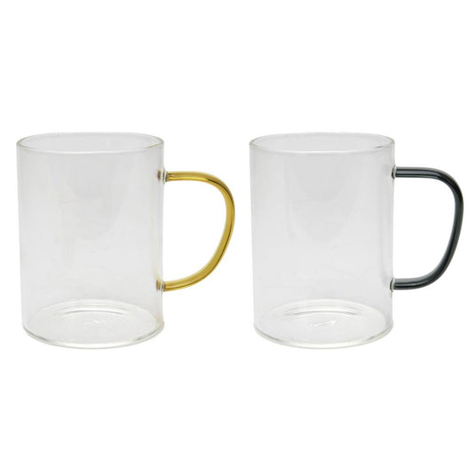 Svenska living drinkglas met gekleurd oor amber petrol zwart ã˜8x10cm 400ml