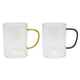 Svenska living drinkglas met gekleurd oor amber petrol zwart ã˜8x10cm 400ml