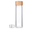 Svenska living dubbelwandige infusiefles drinkfles glas bamboe 400ml met rvs zeef