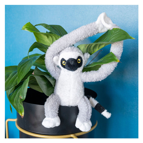 Afbeelding laden in galerijviewer, Tactic jungle mates knuffel - lemur maki grijs zwart
