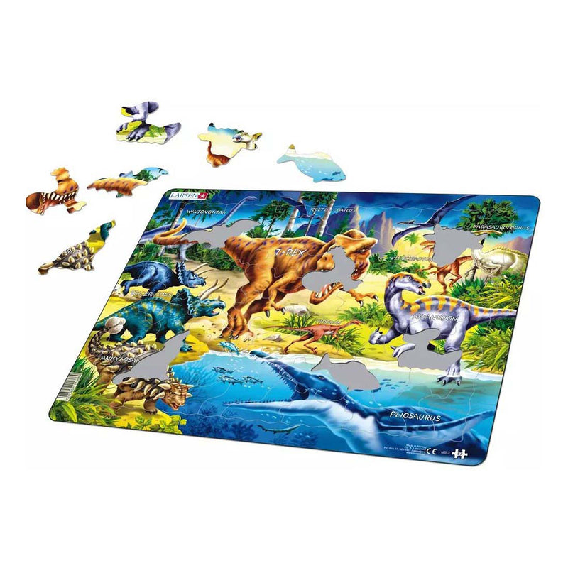 Afbeelding laden in galerijviewer, Larsen legpuzzel dieren - dinosaurussen uit het krijt tijdperk , 57st.
