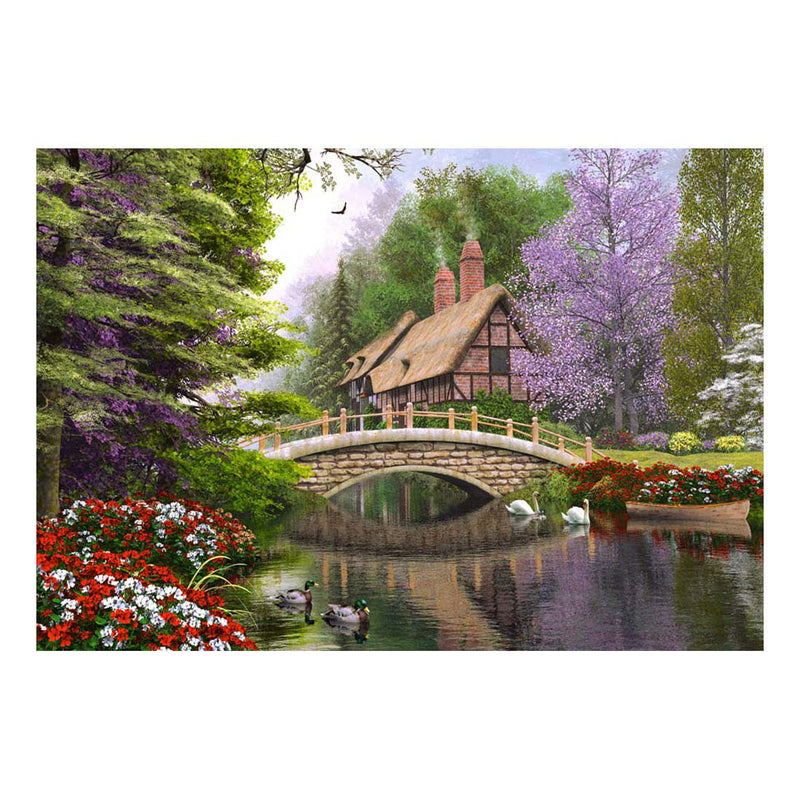 Afbeelding laden in galerijviewer, Castorland river cottage – puzzel – 1.000 stukjes – satijnen afwerking – perfecte pasvorm – europese kwaliteit
