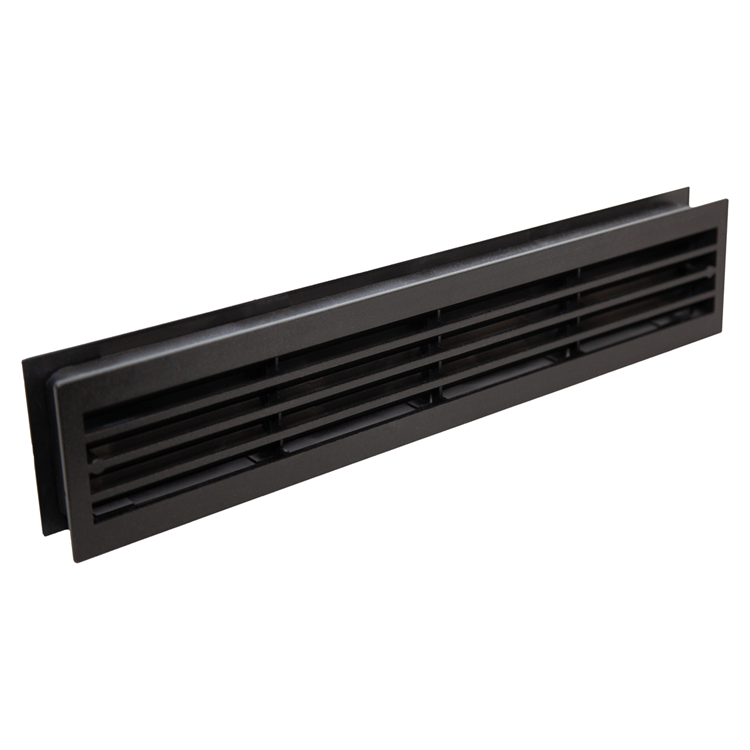 Afbeelding laden in galerijviewer, Renson 1069741 - deurrooster pvc 761 450x90 zwart | 2 stuks
