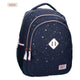 Milky kiss rugzak divine days donkerblauw met roze stippen, 3-vaks