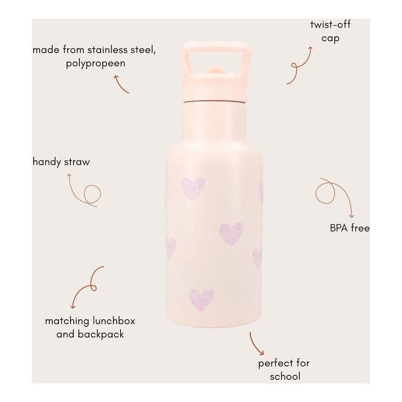 Afbeelding laden in galerijviewer, Kidzroom drinkfles sweet sips hartjes, 350ml
