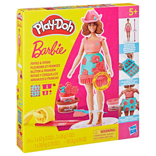 Afbeelding laden in galerijviewer, Play-doh -set barbie bloemen en franjes - maak poppenkleertjes - boetseerklei
