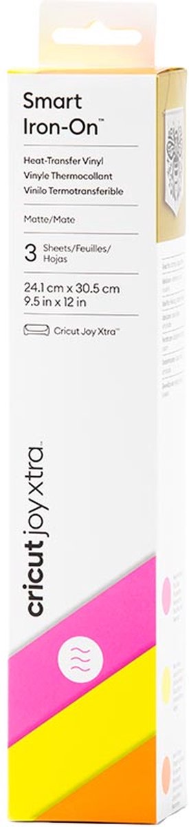 Cricut smart iron-on joy xtra folieset snijbreedte 30.5 cm neon-pink, neon-geel, neon-oranje