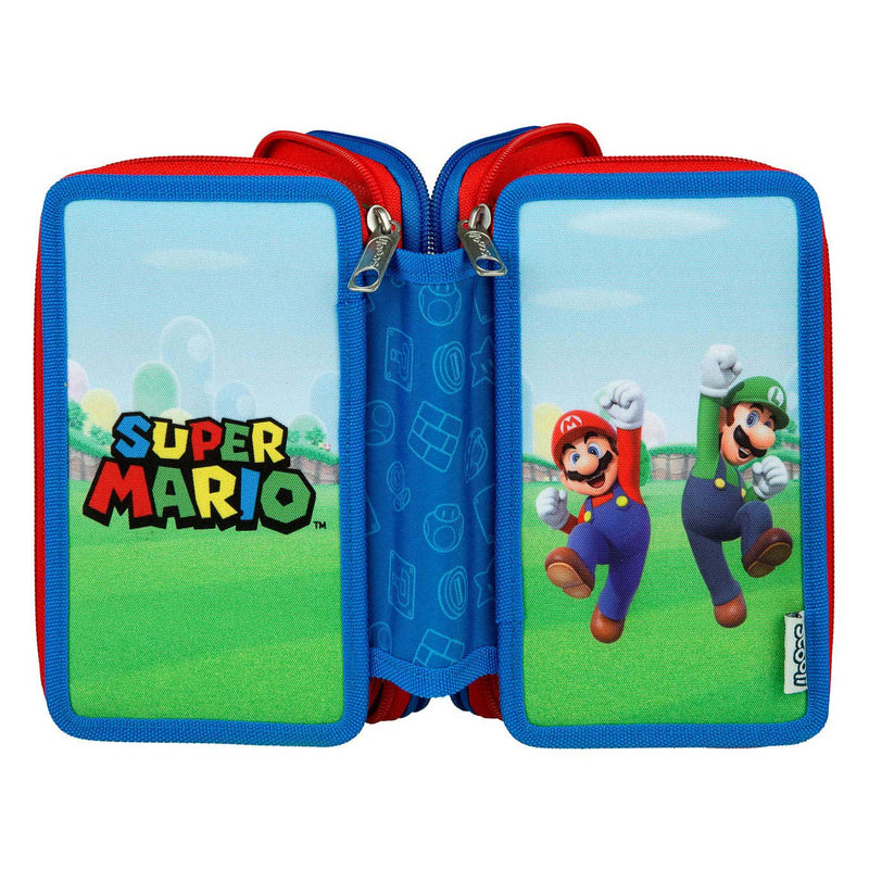 Afbeelding laden in galerijviewer, Undercover super mario 3-vaks gevulde etui
