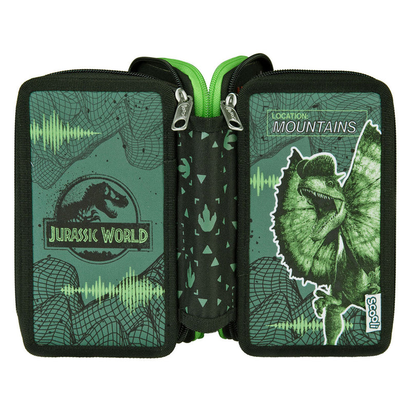Afbeelding laden in galerijviewer, Undercover 3-vaks gevulde etui jurrasic world
