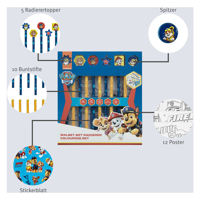 Afbeelding laden in galerijviewer, Undercover kleurset met gummen paw patrol, 29dlg.
