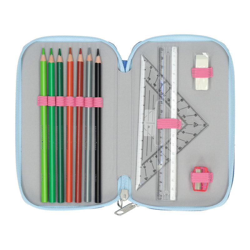 Afbeelding laden in galerijviewer, Undercover stitch gevuld 3-vaks etui
