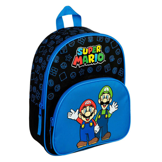 Undercover rugzak met voorvak super mario blauw