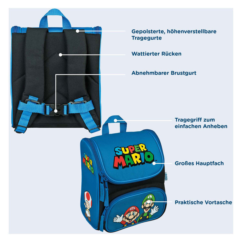 Afbeelding laden in galerijviewer, Undercover school rugzak super mario blauw
