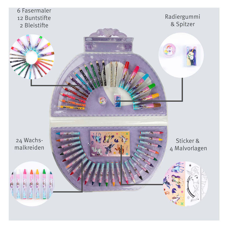 Afbeelding laden in galerijviewer, Undercover unicorn academy kleurkoffer, 51dlg
