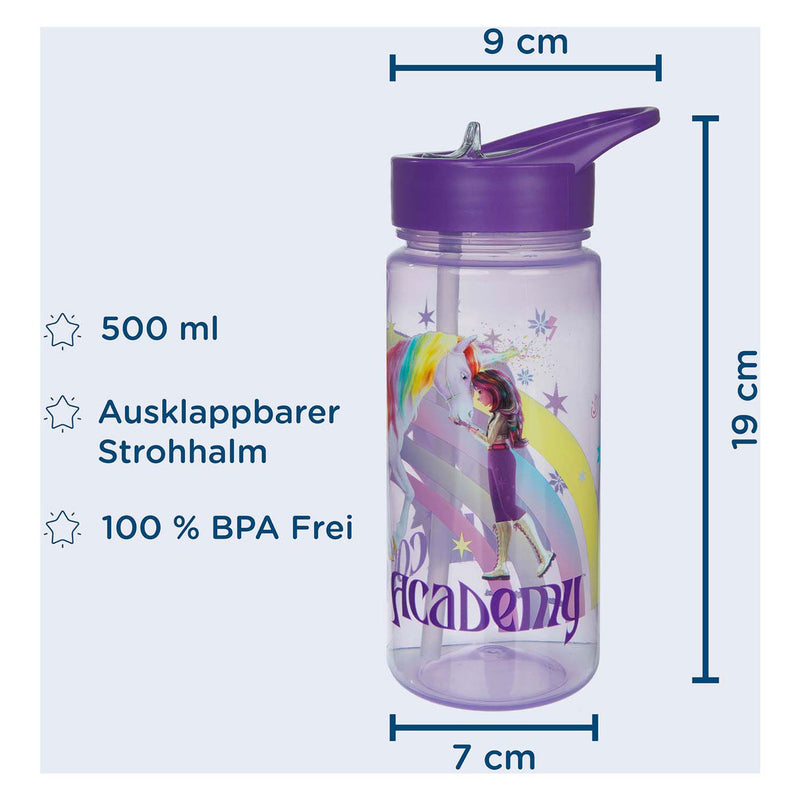 Afbeelding laden in galerijviewer, Undercover unicorn academy drinkbeker 500ml eenhoorn regenboog design.

