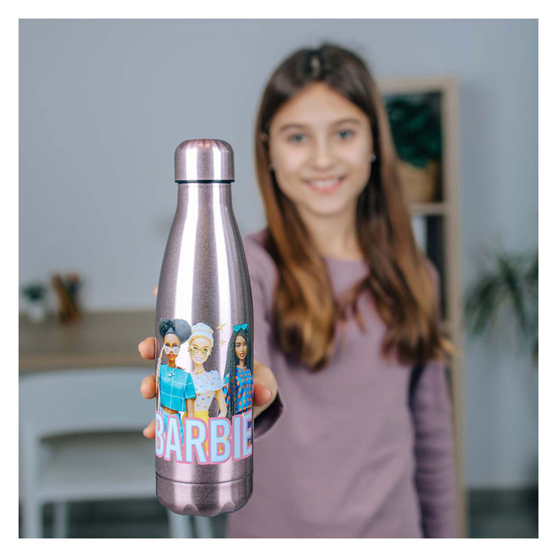 Afbeelding laden in galerijviewer, Undercover barbie drinkfles rvs 450ml multicolor kindvriendelijk.
