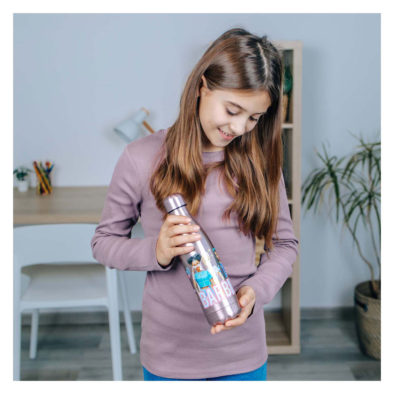 Afbeelding laden in galerijviewer, Undercover barbie drinkfles rvs 450ml multicolor kindvriendelijk.
