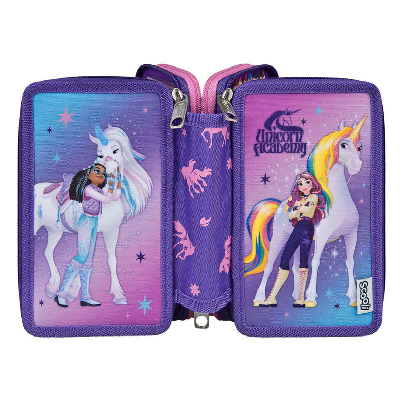 Afbeelding laden in galerijviewer, Undercover unicorn academy 3-vaks gevulde etui
