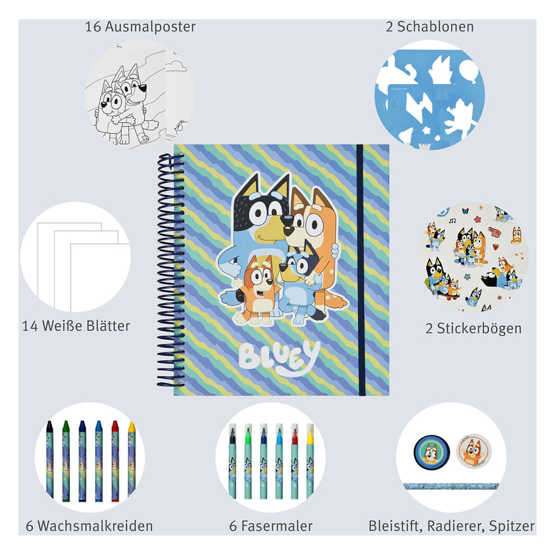 Afbeelding laden in galerijviewer, Undercover stencil en kleurset bluey - 49dlg.
