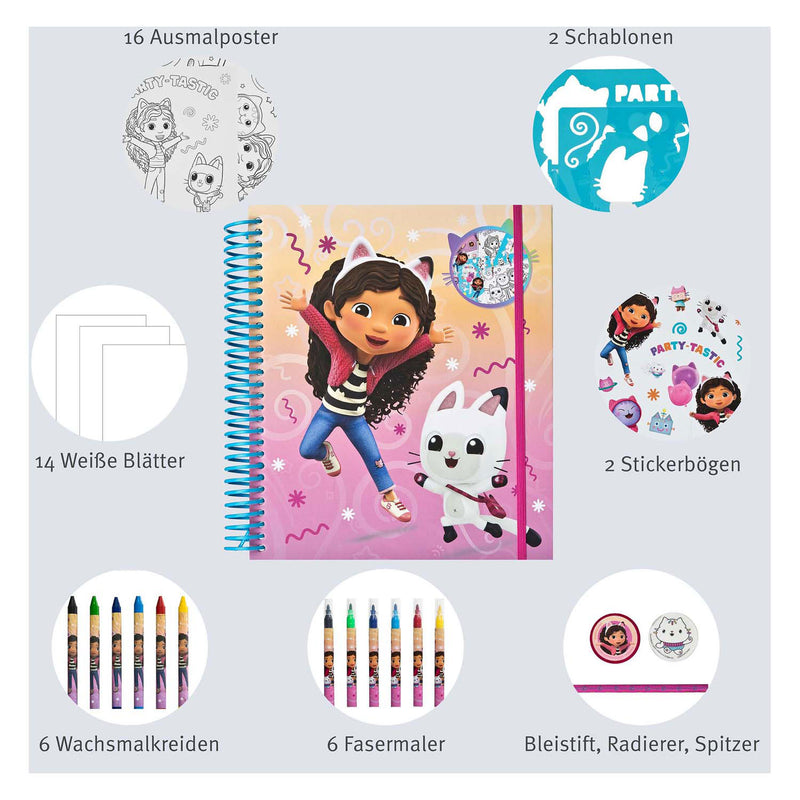 Afbeelding laden in galerijviewer, Undercover stencil en kleur set gabby's poppenhuis - 49dlg.
