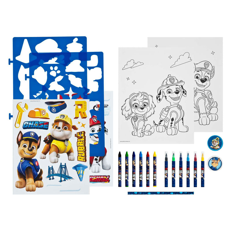 Afbeelding laden in galerijviewer, Undercover stencil en kleur set paw patrol - 49dlg.
