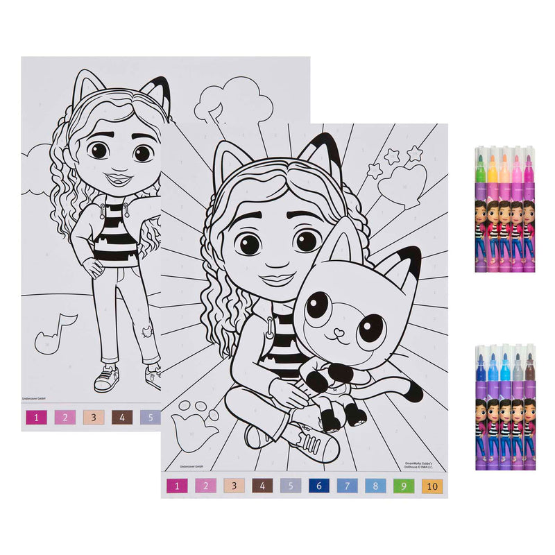 Afbeelding laden in galerijviewer, Undercover kleuren op nummer set gabby's poppenhuis
