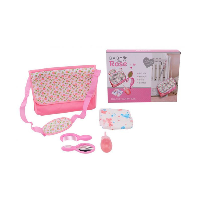 Afbeelding laden in galerijviewer, Johntoy john toy baby rose luier draagtas met accessoires afmeting artikel lxbxh 21x 5 x 28cm
