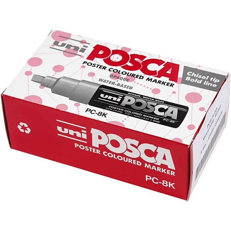 Afbeelding laden in galerijviewer, Https: www.cchobby.nl posca-marker-afm-pc-8k-lijndikte-8-mm-breed-semi-dekkend-diverse-kleuren-6-stuk-1-doos
