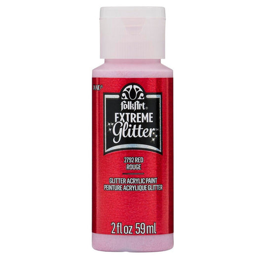 Folkart • extreme glitter acrylic paint red 59ml