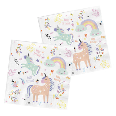 Folat bv servetten unicorns rainbows, 20st.