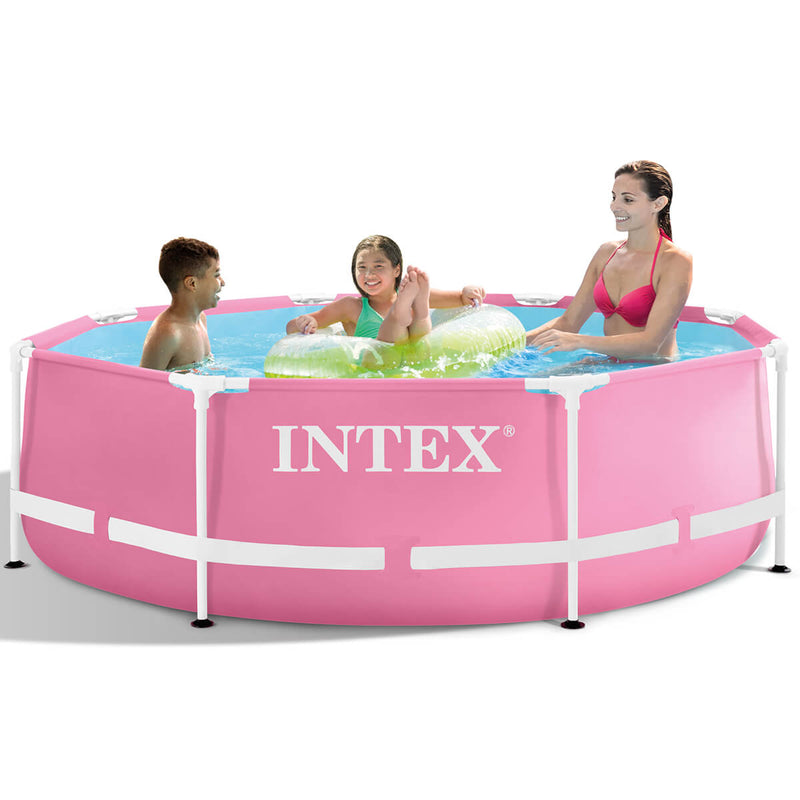 Afbeelding laden in galerijviewer, Intex Pink Metal Frame zwembad 244 x 76 cm met filterpomp
