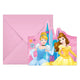 Globos uitnodigingen en enveloppen fsc disney princess live your story, 6st.