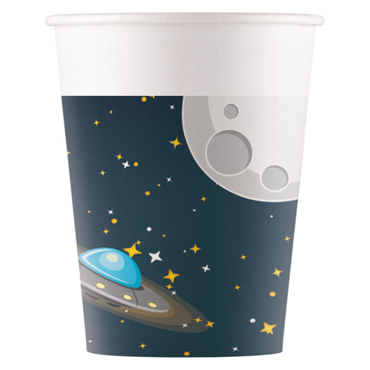 Globos papieren bekers fsc raket ruimte, 8st.