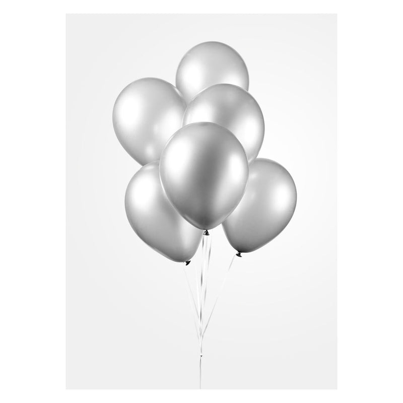Afbeelding laden in galerijviewer, Globos ballonnen metallic zilver 30cm, 10st.
