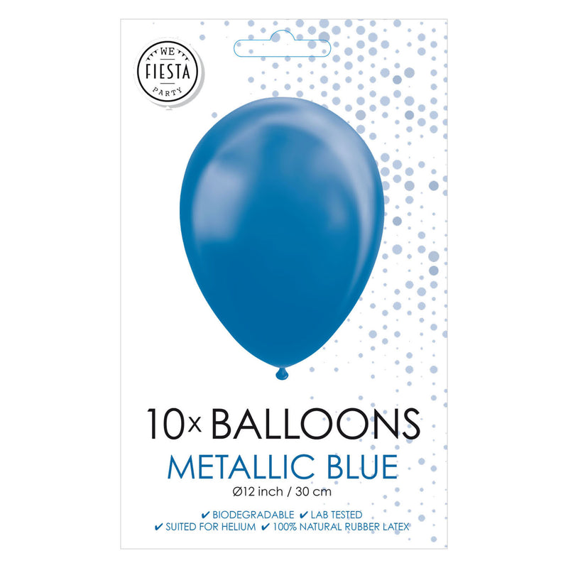 Afbeelding laden in galerijviewer, Globos ballonnen metallic blue 30cm, 10st.
